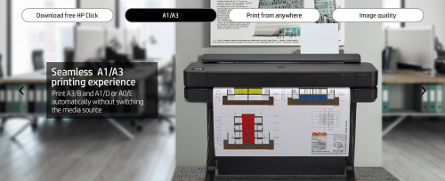 HP T650 36" Plotter Printer - includes 2 Year onsite Warranty & 1 Set of Free Inks