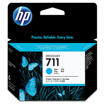 HP 711 29ml Ink - 3 Pack Cyan