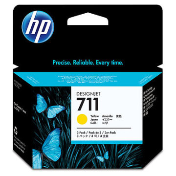 HP 711 29ml Ink - 3 Pack Yellow