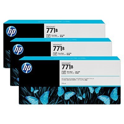 HP 771B 775ml Ink 3 Pack Photo Black