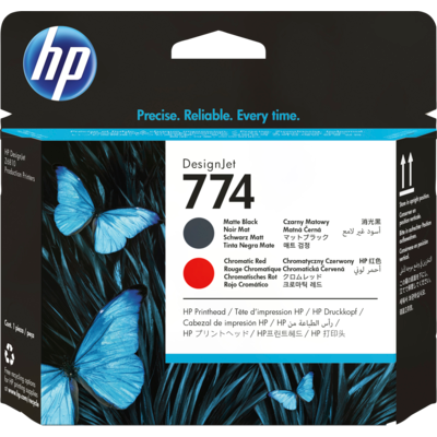 HP 774 Printheads Matte Black/Chr Red