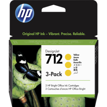 HP 712 29ml Ink - 3 Pack Yellow